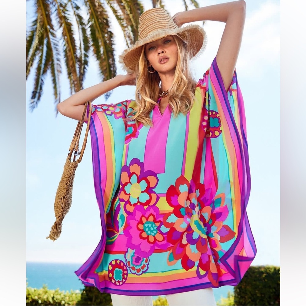 Trina Turk Bright Multi-Color Floral Mini Dress